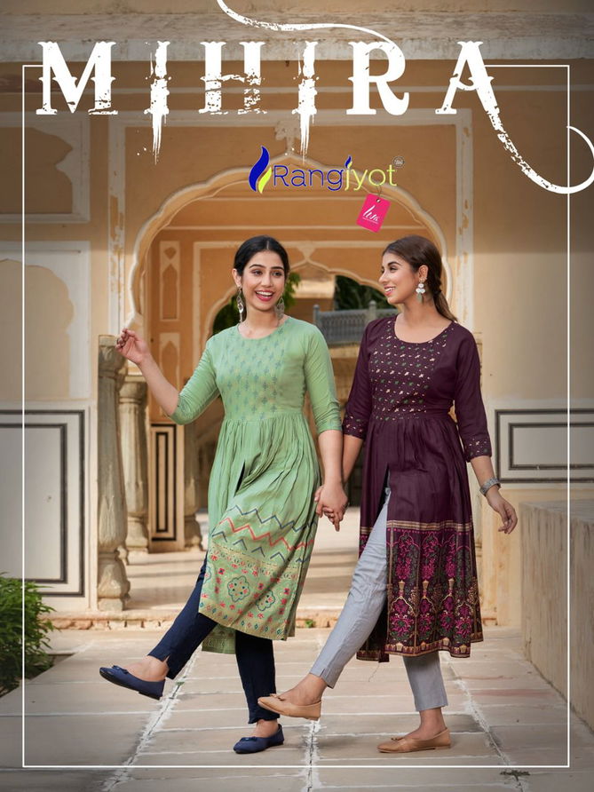 Mihira By Rangjyot 1001-1008 Party Wear Kurtis Catalog